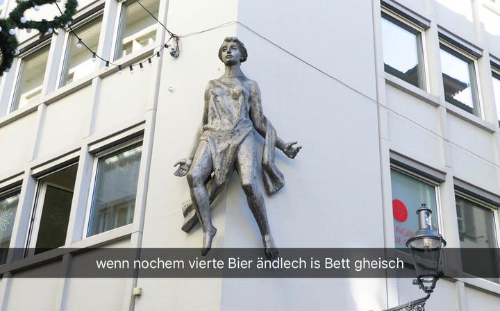 <p>Skulptur in der Nähe des Luzerner Mühlenplatz (Montage: ida).</p>