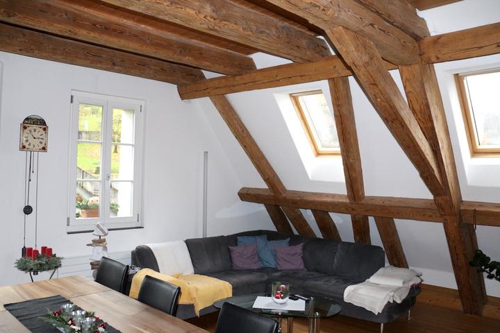 <p>Einst Lagerraum, heute luftige Wohnung: Das Dachgeschoss des Klosterhofs.</p>