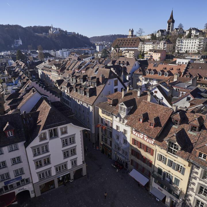 Blick aus der Luft auf die Luzerner Altstadt